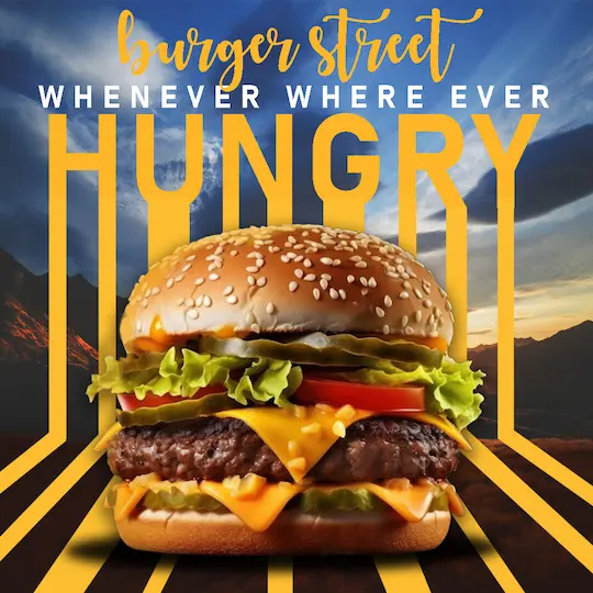 Fast food brand graphic design — UK-based food industry branding project by Nexform Agency